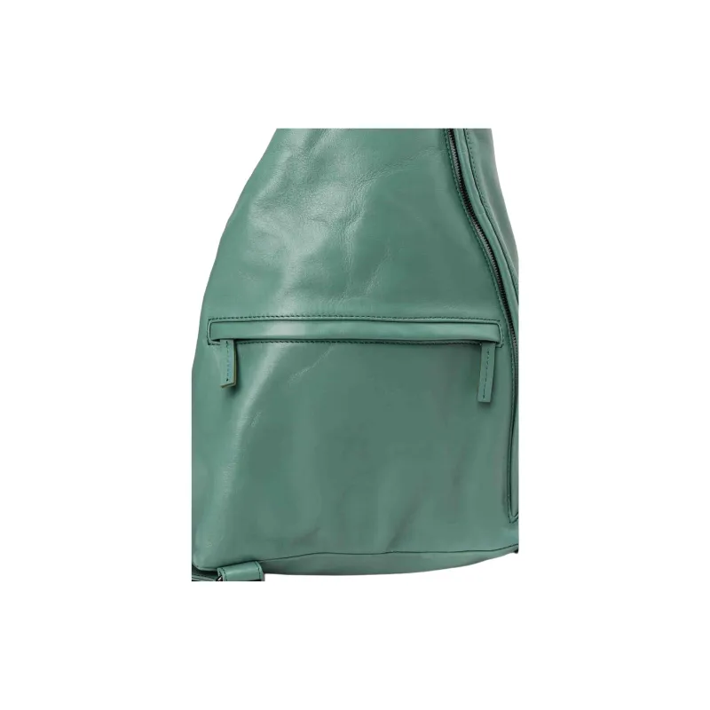Yohji Yamamoto Cow Leather Backpack Unisex Green-6