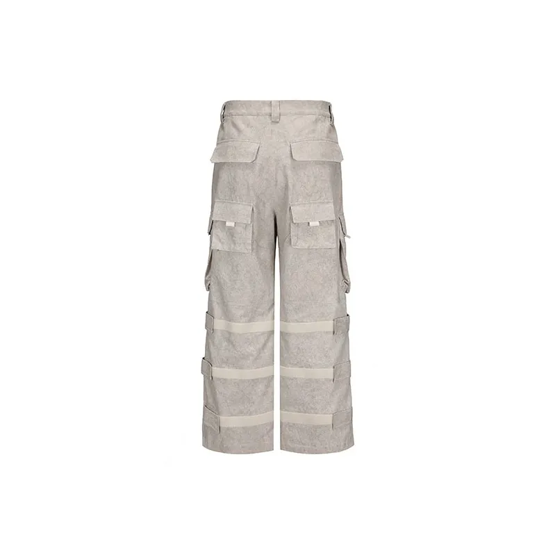 VANN VALRENCÉ Cargo Pants Unisex Light Gray-1