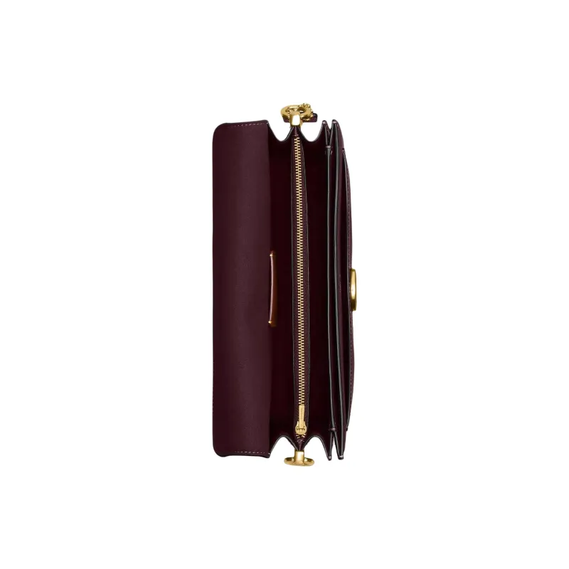COACH Tabby Polished Pebble Leather Portable Crossbody Bag, Shoulder Bag Medium Size Women's Merlot Red-3