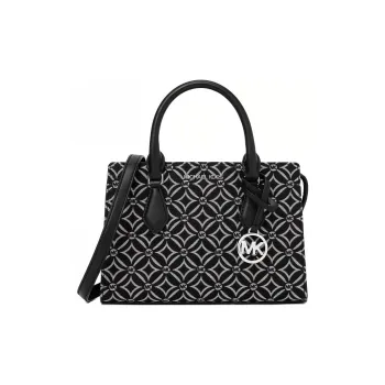 MICHAEL KORS Jacquard Fabric Shoulder Bag, Crossbody Bag, Handbag Small Size Women's Black