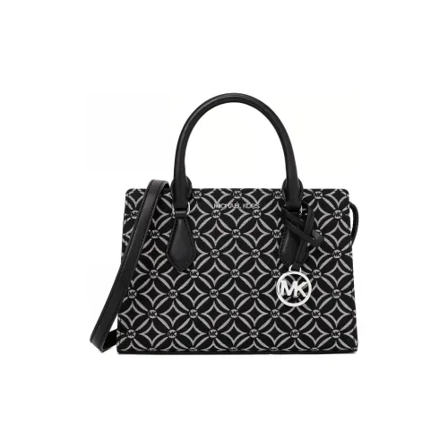 MICHAEL KORS Jacquard Fabric Shoulder Bag, Crossbody Bag, Handbag Small Size Women's Black