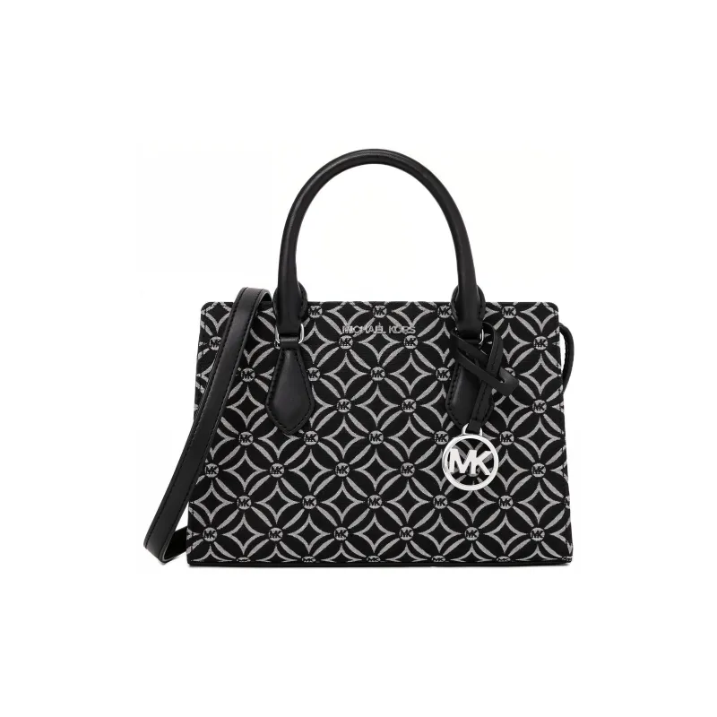 MICHAEL KORS Jacquard Fabric Shoulder Bag, Crossbody Bag, Handbag Small Size Women's Black-0