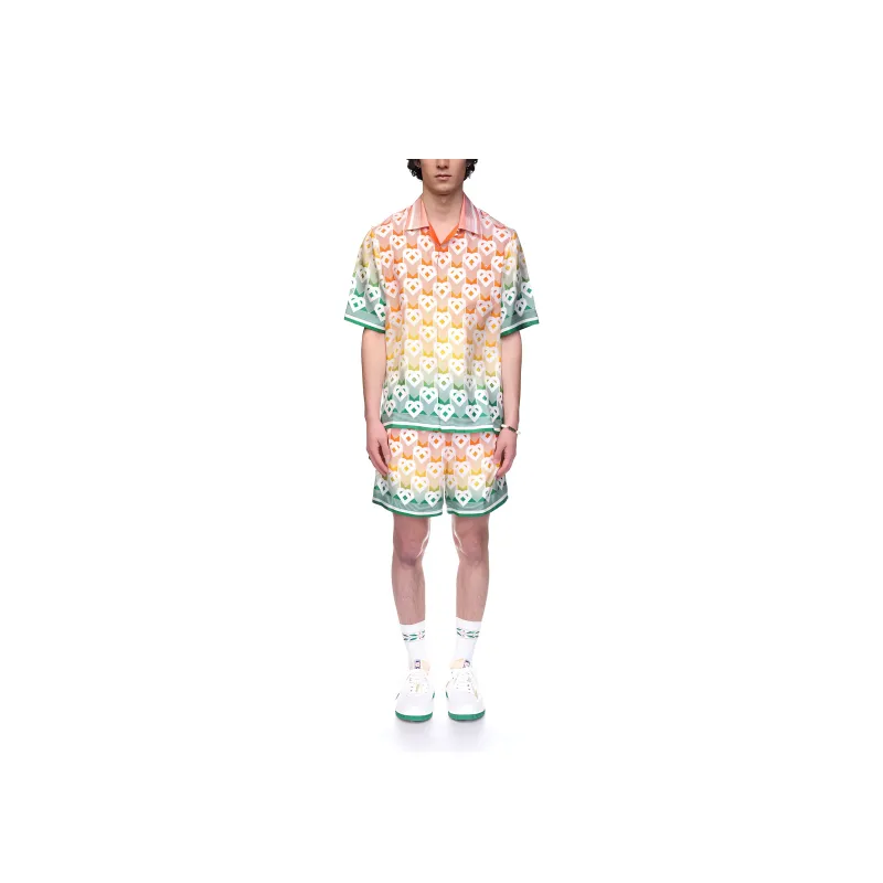 CASABLANCA Cuban Collar Short Sleeve Shirt-2