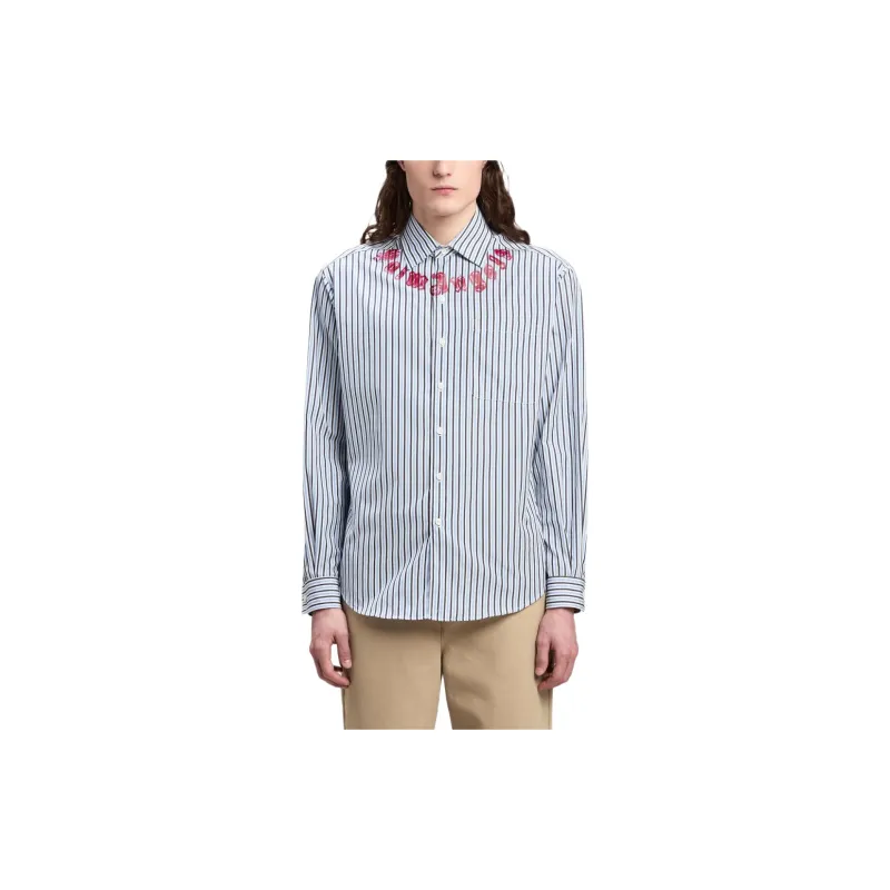 PALM ANGELS Logo Printed Striped Shirt-2