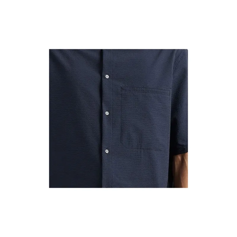 EMPORIO ARMANI Short sleeved Oversized Shirt In Technical Seersucker-6