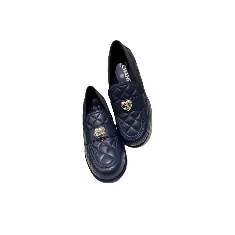 CHANEL 23C Early Spring Loafers 5cm Women's Dark Blue-2