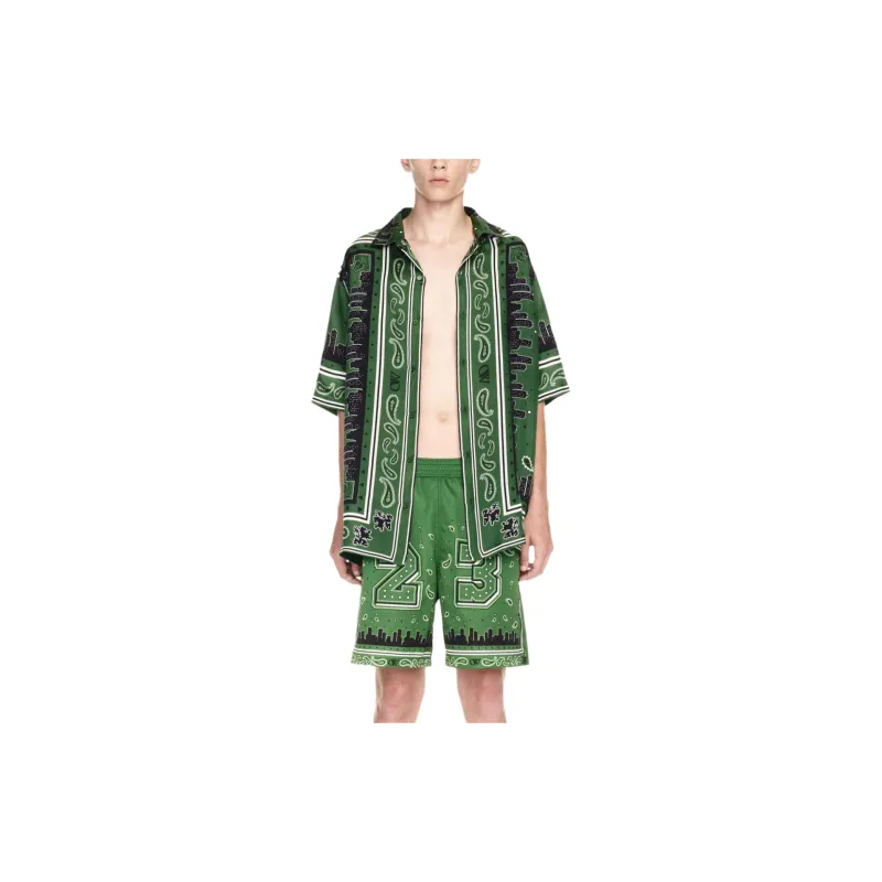 OFF WHITE Bandana Printed Straight Hem Swim Shorts-1