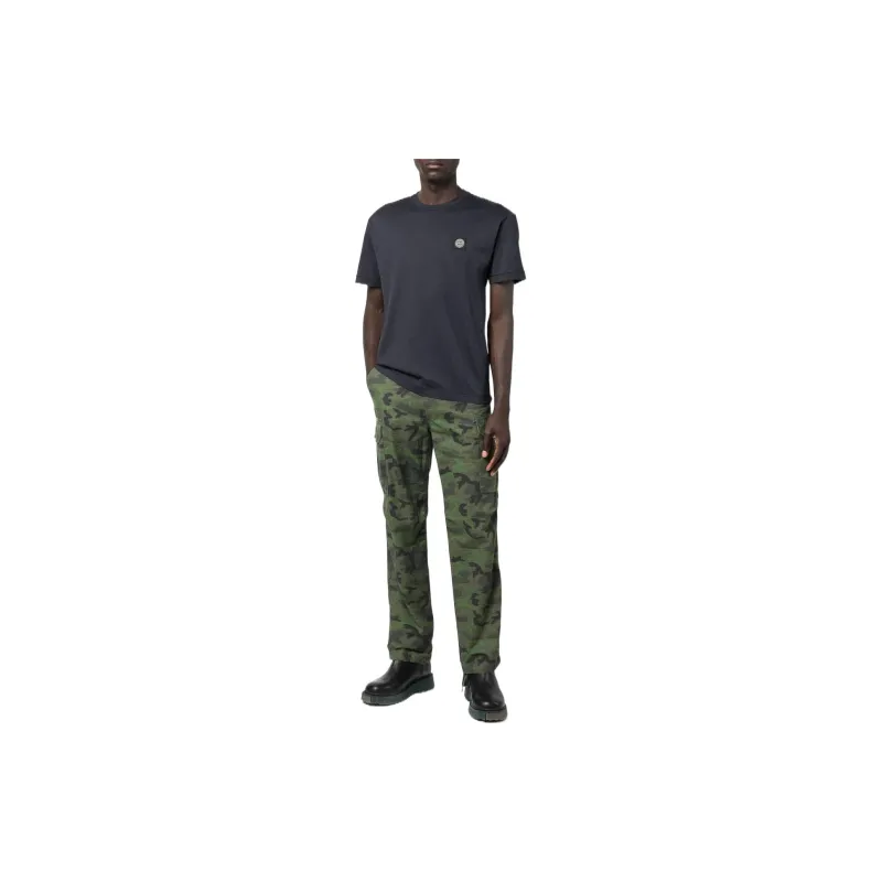 STONE ISLAND Logo patch Cotton T shirt-2