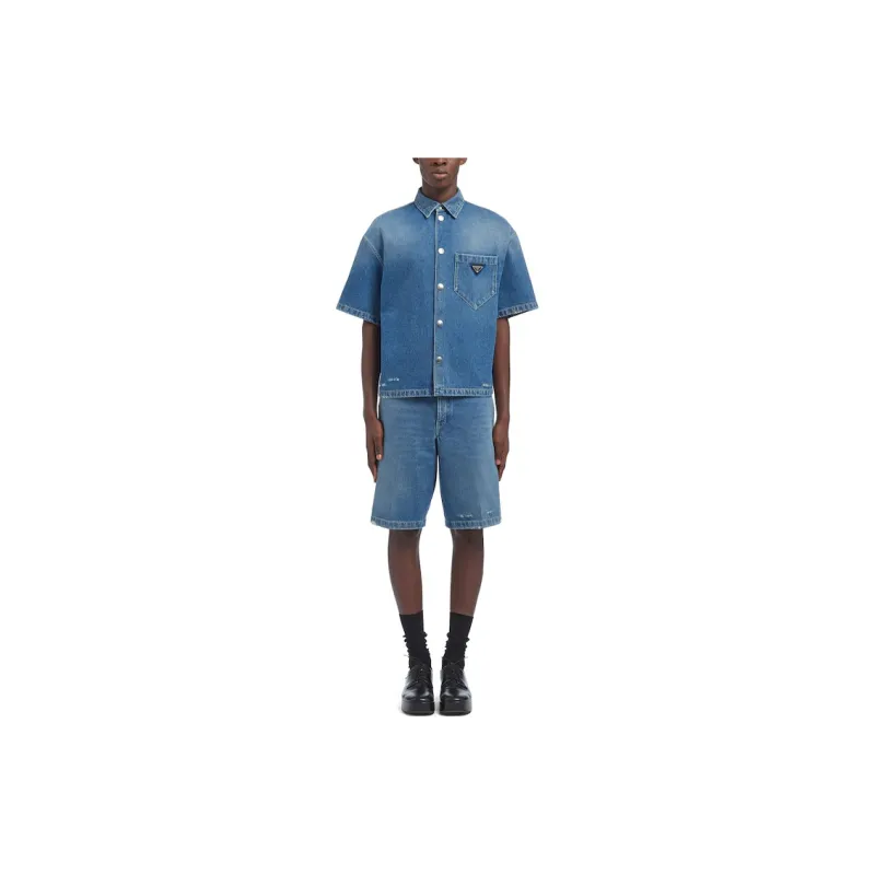 PRADA Shirts Men Blue-1