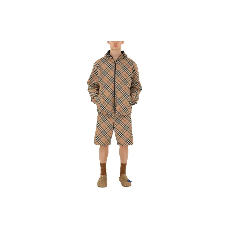 Burberry Reversible Check Pattern Hooded Jacket-4