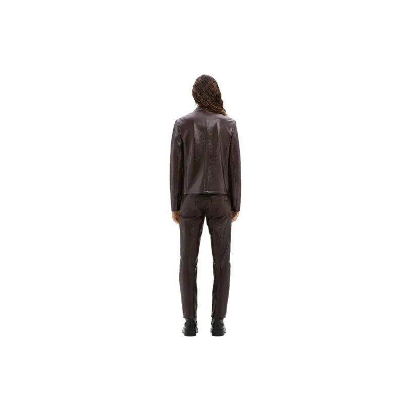 COURREGES Zipped Vinyl Biker Jacket-2