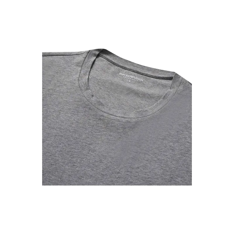 EMPORIO ARMANI SS24 Regular Logo Print Crew Neck Short Sleeved T Shirt Men's Men's 2 Pack 2 Pack-10