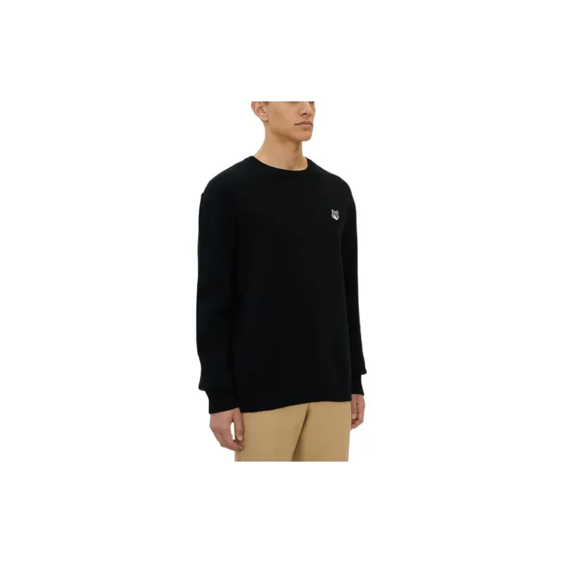 Maison Kitsune Fox Head Patch Knitted Jumper-3