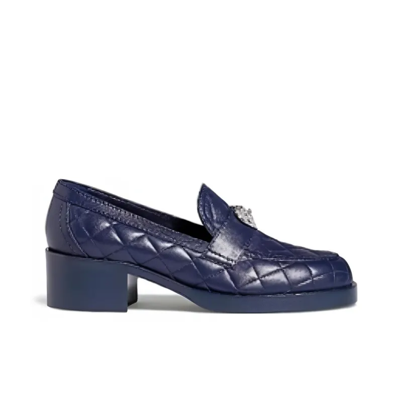 CHANEL 23C Early Spring Loafers 5cm Women's Dark Blue-1