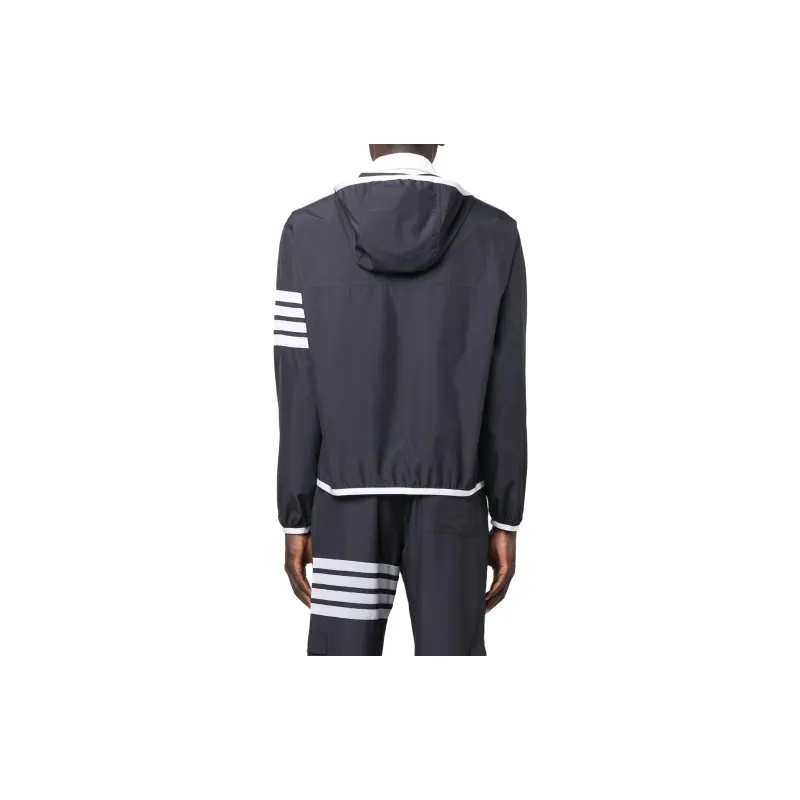 THOM BROWNE 4 Bar Zip Up Hooded Jacket-3
