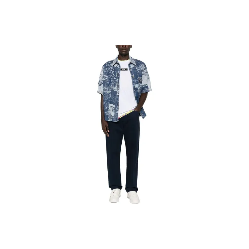 VERSACE JEANS COUTURE Magazine print Denim Shirt-1