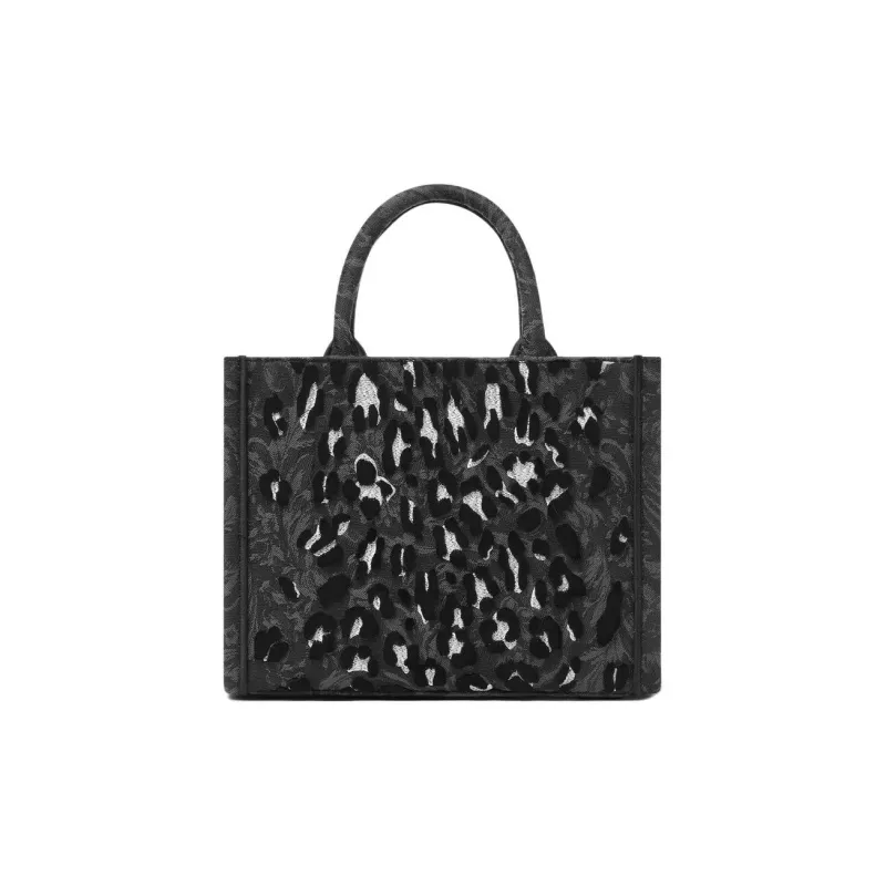 VERSACE Nylon Tote Bag Shopping Bag Shoulder Bag Crossbody Bag Handbag Small Size Women's Black-2
