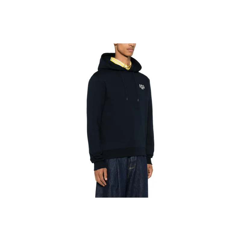 A.P.C Logo Embroidered Drawstring Hoodie-3