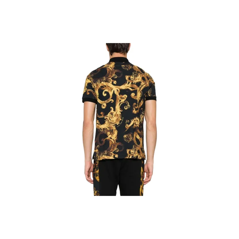 VERSACE JEANS COUTURE Watercolour Couture Short Sleeved Polo Shirt-2