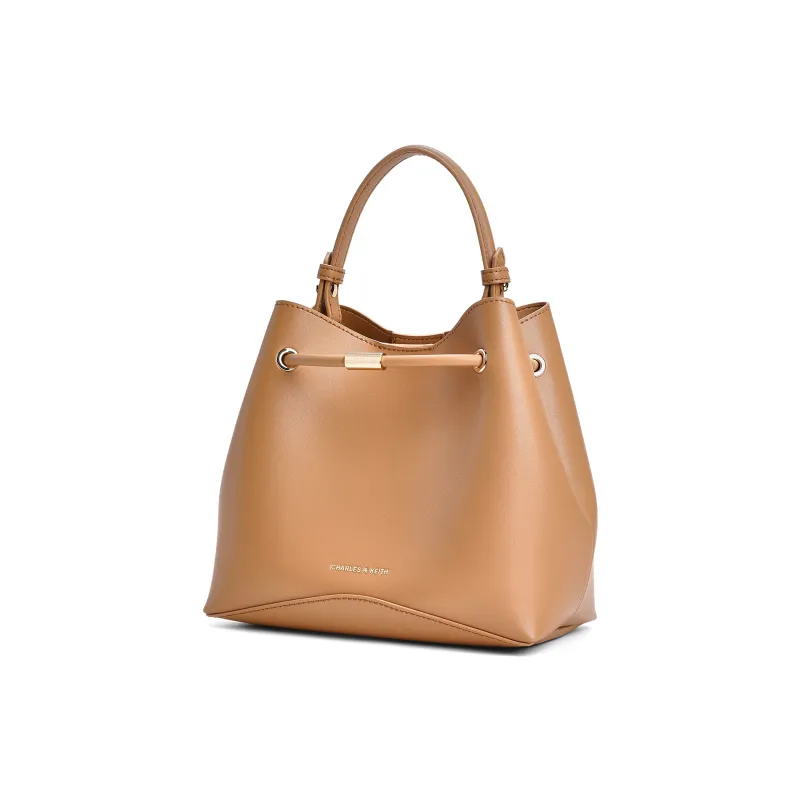 CHARLES&KEITH PU Shoulder Bag, Handbag Medium Size Women's Oat Toffee Medium Umber-6