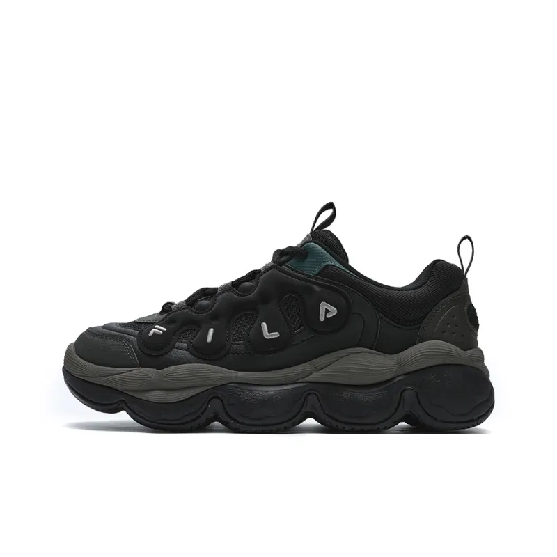 FILA PEASE Anti-Slip Wear-Resistant Low-Top Casual Shoes Men's Black Green-0