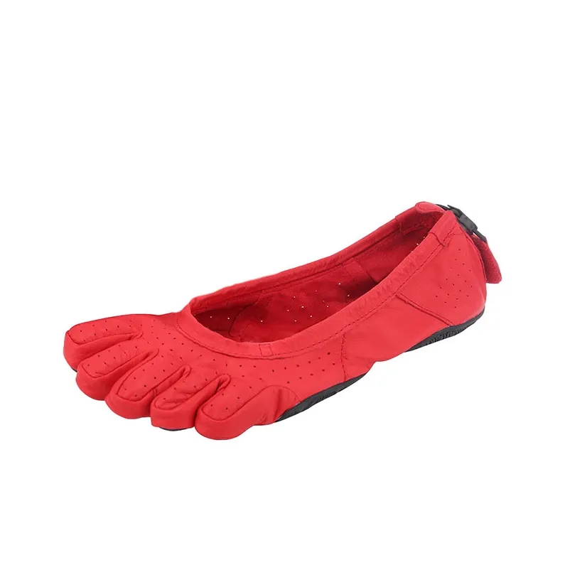 Vibram Five Fingers Shoes Anti Slip Wear Resistant Breathable Lightweight Training Shoes Women's Red Yoga-1
