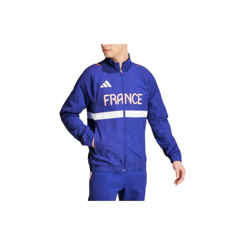 Adidas TEAM FRANCE PRESENTATION TRACK TOP Jackets Coats Men's Semi-Transparent Blue-1