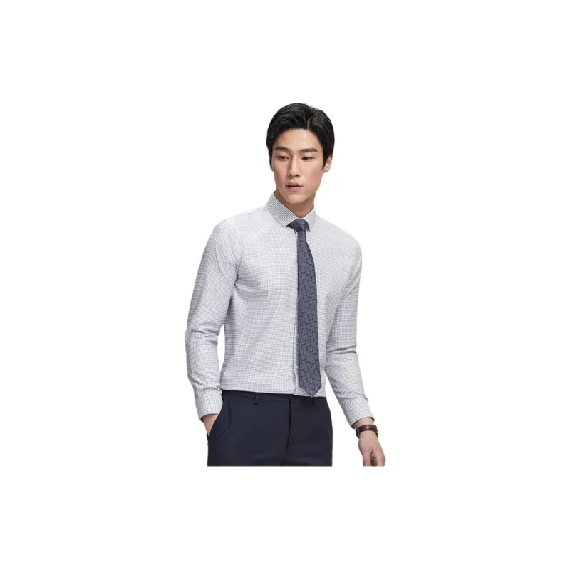 GOLDLION Shirt Men's Gray Plaid-3