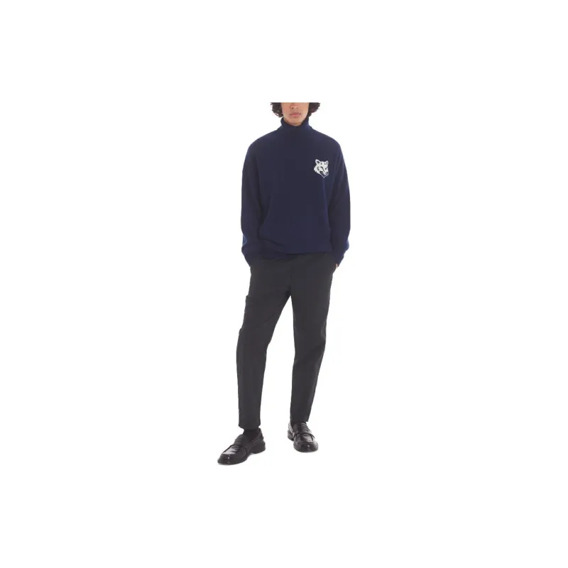 Maison Kitsune Roll Neck Fox Head Intarsia Knit Jumper-2