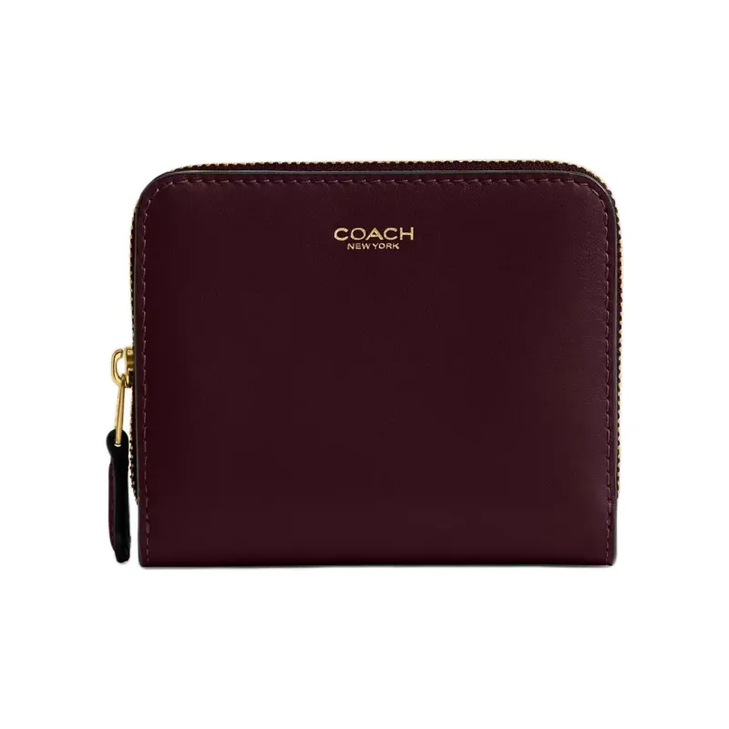 COACH Refined Calfskin Wallet Women's Merlot Red-0