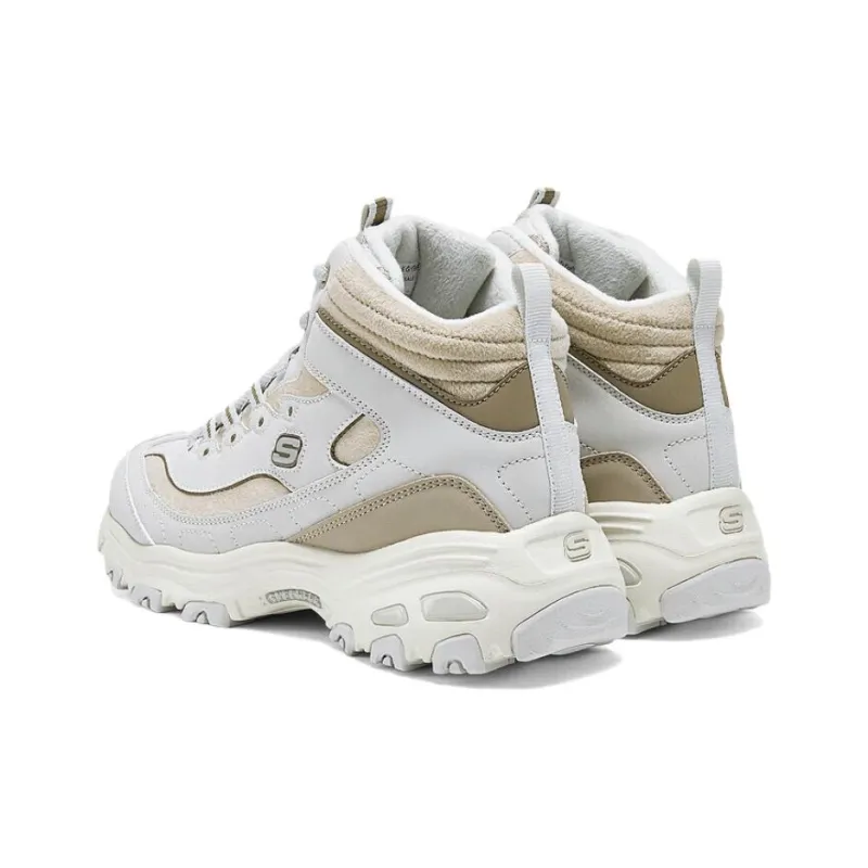 Skechers DLITES Anti Slip And Wear Resistant Breathable High Top Casual Shoes Women's Gray Black-4