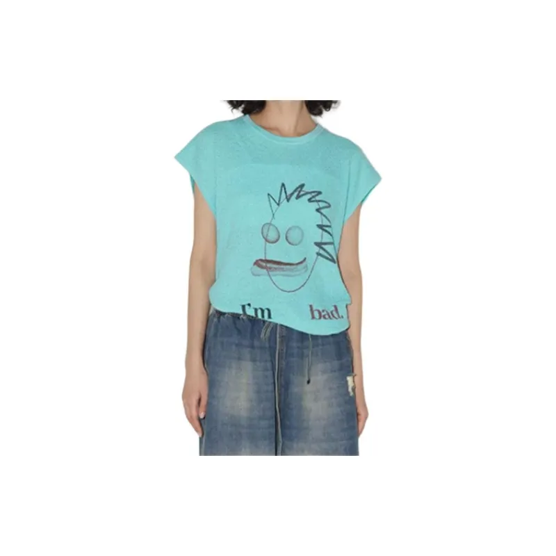 WULISHAONIAN Vest Unisex Vivid Blue-1