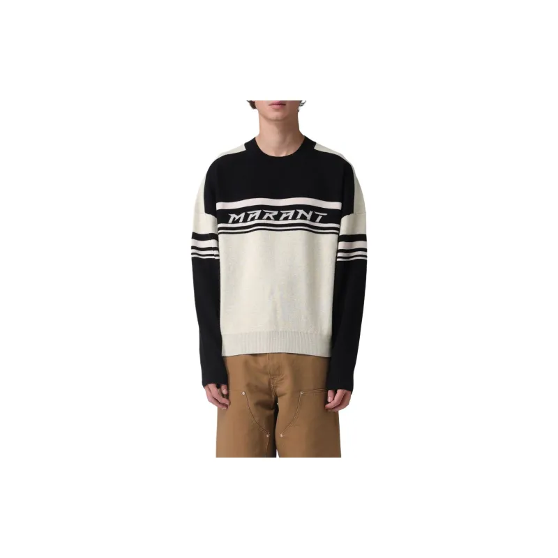 ISABEL MARANT Logo Intarsia Knit Crewneck Jumper-4