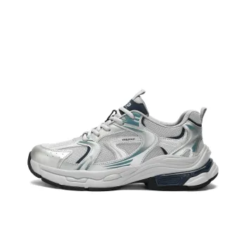 JEEP SPIRIT Anti Slip Wear Resistant Breathable Height Increasing Low Top Chunky Sneakers Men's Silver Gray