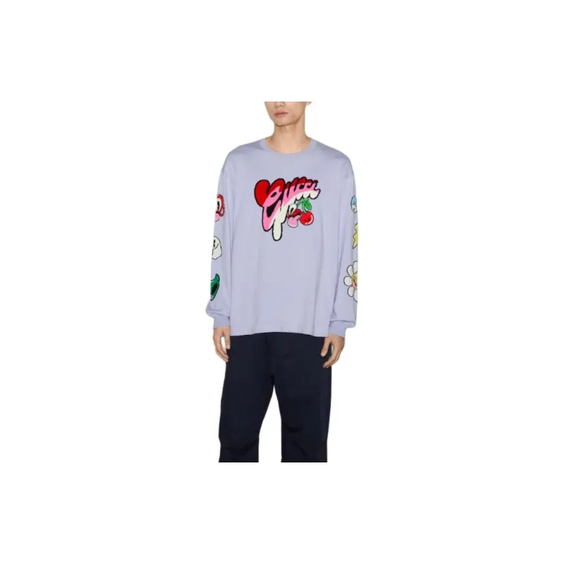 GUCCI FW24 Sweatshirt Men's Light Purple-2