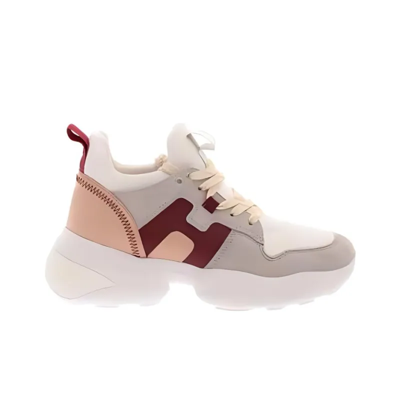 HOGAN H525 Casual Shoes Women's Gray White Red-1