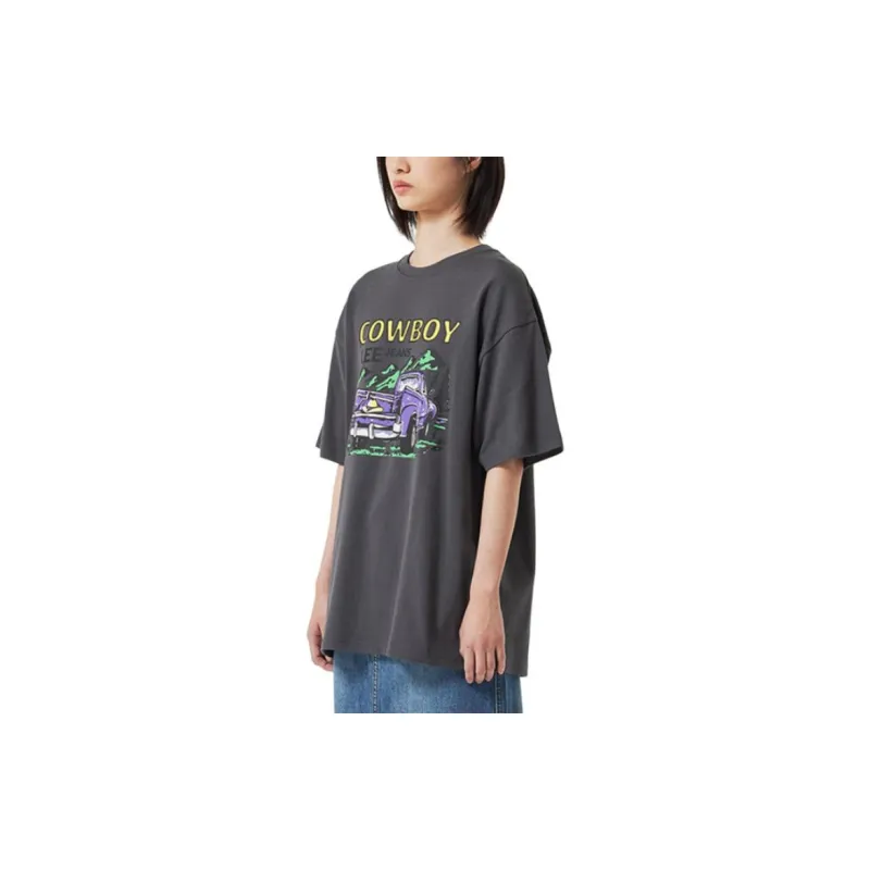 Lee T Shirt Unisex Charcoal Gray-5
