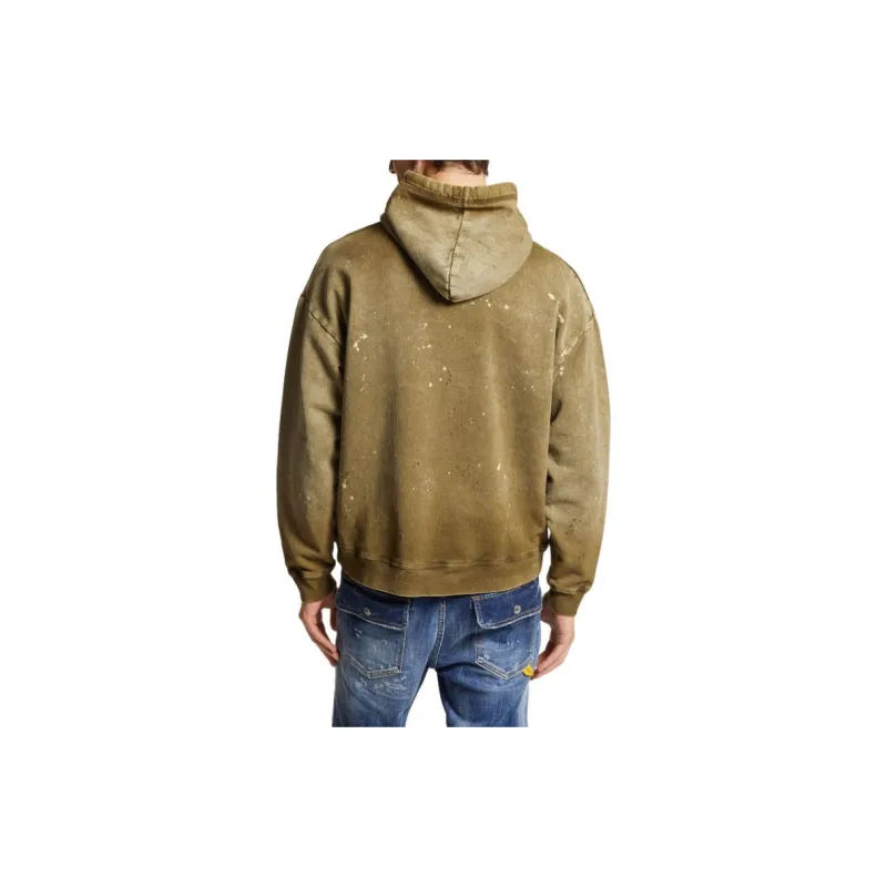 DSQUARED 2 Paint Splatter Detailed Drawstring Hoodie-3