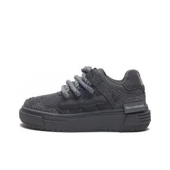 SHOOT BRAND Gray Height Increasing Wear Resistant Slip Resistant Low Top Skateboard Shoes Unisex Gray