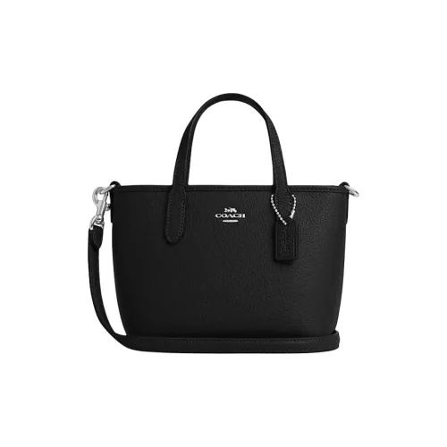 COACH City Cow Leather Tote Bag Shopping Bag Shoulder Bag Crossbody Bag Handbag Mini Women
s Black