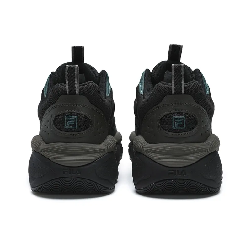 FILA PEASE Anti-Slip Wear-Resistant Low-Top Casual Shoes Men's Black Green-4
