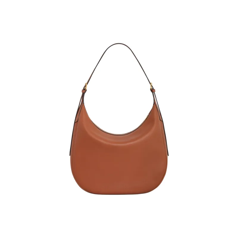 CELINE Cuir Triomphe Calfskin Handbag, Shoulder Bag Large Size Women's Brown-2