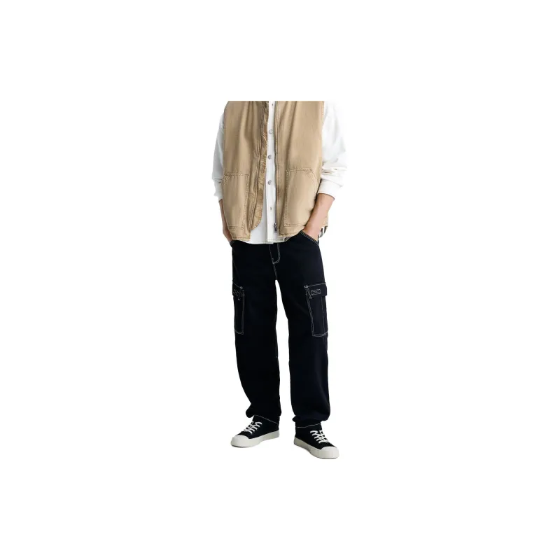 ZARA Cargo Pants Men Black-2