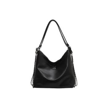 NOMK PU Synthetic Leather Handbag Backpack Unisex Black/White