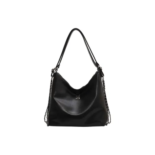 NOMK PU Synthetic Leather Handbag Backpack Unisex Black/White