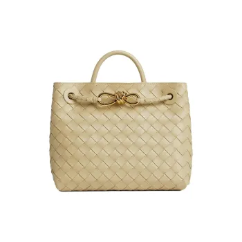 Bottega Veneta Lambskin Shoulder Bag Crossbody Bag Handbag Small Size Women's Light Cream Yellow
