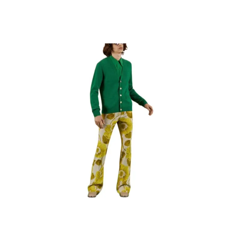 GUCCI Logo Patch Button Fastening Cardigan-1