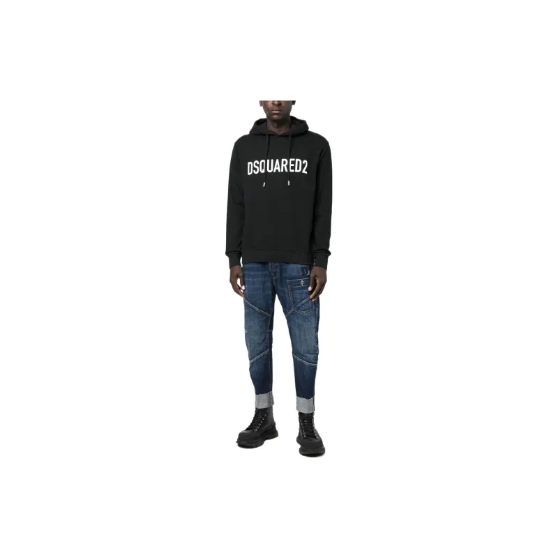 DSQUARED 2 Logo Printed Drawstring Hoodie-1