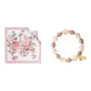 Double-Sided Print Chinese Handkerchief-Dreamy Pink. Eight Directions of Wealth · Beaded Bracelet (Purple Crystals)