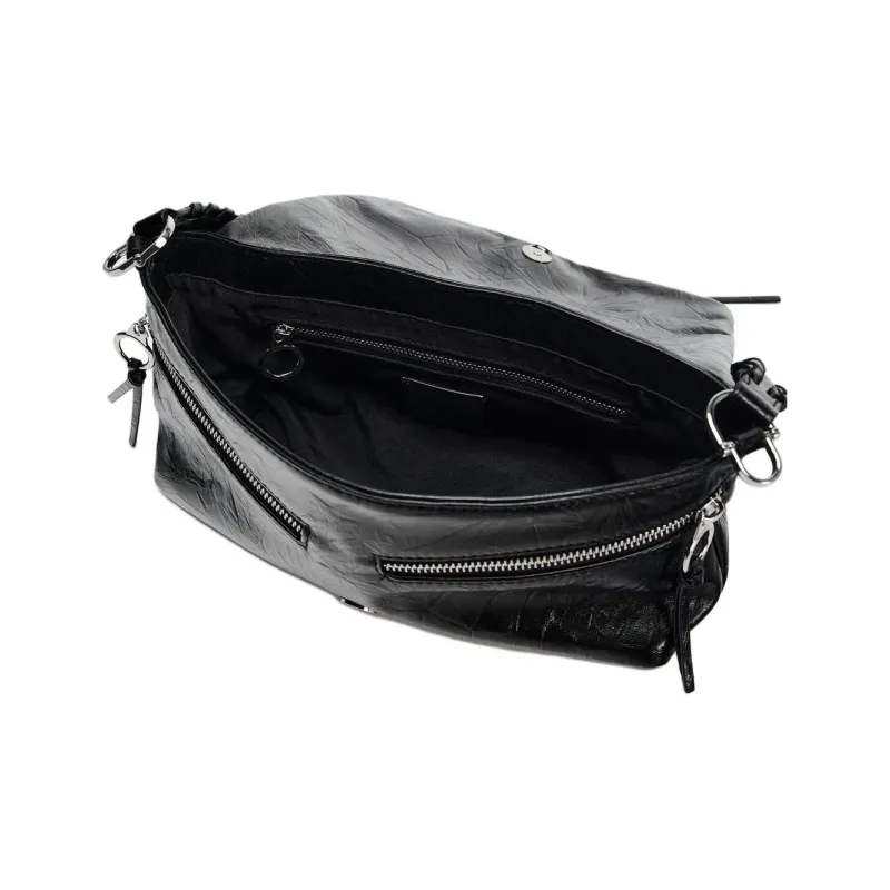 ZARA PU Shoulder Bag Trumpets Women's Black-5